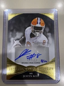 Justyn Ross 2022 Sage Aspire Gold Parallel RC Auto Chiefs /10 Jersey # - Picture 1 of 2