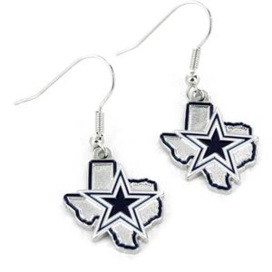  Dallas Cowboys State Design Earrings - Picture 1 of 1