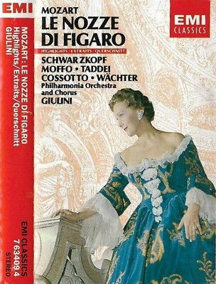 Mozart Le Nozze Di Figaro Highlights CASSETTE ALBUM Giulini Taddei Schwarzkopf - Image 1 of 4