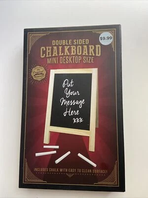 Double Sided Chalkboard Mini Desktop Size Includes Chalk NIB - Image 1 of 2