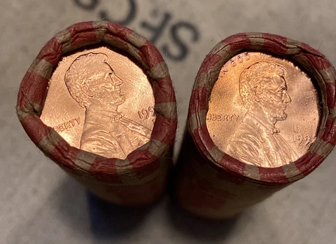 1992 and 1992 D OBW Bank Wrapped Lincoln Cent Rolls Cover