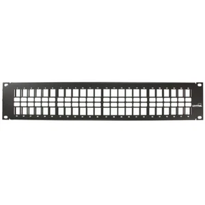 Leviton 49255-H48 Flat Quickport 2RU 48-Port Patch Panel Black - Picture 1 of 2