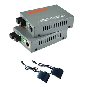 3km Gigabit Single Fiber SC Port External Power Supply Optical Media Converter d - Afbeelding 1 van 12