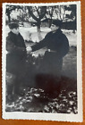 Affectionate Gentle MenShaking hands Handsome Military Men Gay int Vintage photo