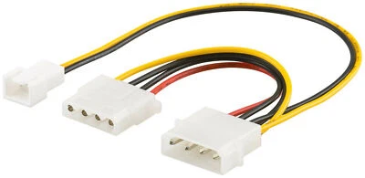 Lüfter Adapter Molex Stecker 4 Pin auf 3 PIN Stecker +12V - Bild 1 von 2