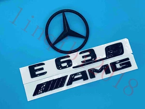 Gloss Black E63S AMG Trunk Logo Sticker Decal Emblem Badge Package for W213 E63 - Picture 1 of 8