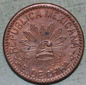 Mexican Revolutionary War Chihuahua Copper 10 Centavos Mexico 1915 - Picture 1 of 2
