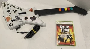 Xbox 360 Wired Xplorer Guitar With Guitar Hero World Tour Tested And Working - Picture 1 of 21