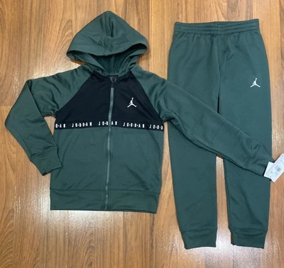 Nike Air Jordan Youth Set Boy Hoodie Jacket PANTS Tracksuit 2pc Size 12 New - Image 1 of 4
