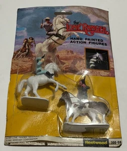 1981 The Lone Ranger action figure dipinte a mano Fleetwood Toys, nuove su cartoncino - Foto 1 di 3