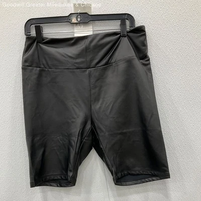 Nuevo con etiquetas Pantalones Cortos de Motociclista Bebe para Mujer Cintura Elástica Pull-On Negro Imitación Cuero Talla XL Foto 1 de 4