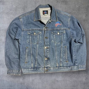 Denim Jacket Planet Hollywood XL Embroidered 100% Cotton Dallas Vintage 90s - Picture 1 of 8