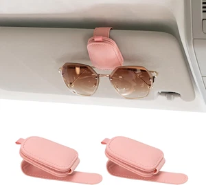 Yuoyar 2 paquetes soportes para gafas de sol para visera de coche - gafas de sol de cuero magnéticas Ho - Imagen 1 de 13