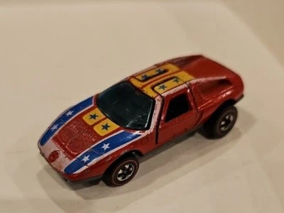 Hot Wheels Vintage 1970 Redline Mercedes Benz C-111 estrellas y rayas rojas Foto 1 de 4