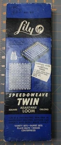 Lily Speed-O-Weave #817 bleu vintage double métier à tisser réglable carré oblong complet - Photo 1/6