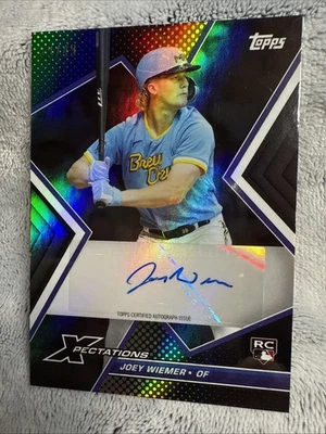 2023 Topps Xpectations Iridescent Foil /49 Joey Wiemer #XA-JW Rookie Auto RC - Image 1 of 3