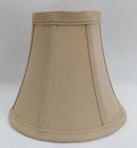 Chandelier Candelabra Bell Lamp shade Lite Source 5.25" tan Fabric Tan Eggshell - Picture 1 of 4