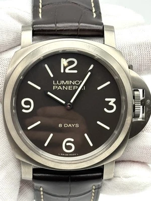 Panerai Luminor Base 8 Days 44mm Brown Dial Titanium Leather Strap PAM00562 - Image 1 of 4