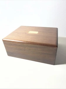 Vintage Decatur Industries Deco Genuine Walnut Cigar Humidor Tobacco Jewlery Box - Picture 1 of 7