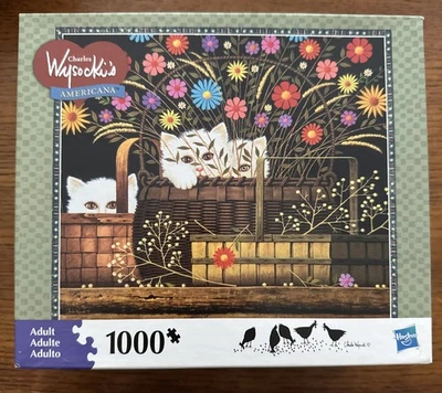 NEW SEALED Charles Wysocki Americana Puzzle Triple Trouble Cats 1000 Pieces - Image 1 of 4