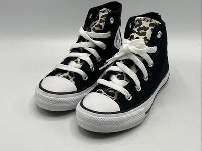 Converse CTAS Hi молодежи размер 11 черный леопард печать 667206F новый в коробке - Изображение 1 из 4
