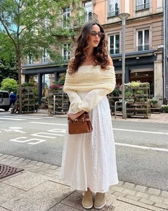 ZARA SS24 MIDIROCK BESTICKT ÖSEN ZW COL. WEISS Baumwolle_3370/011_XS,S,L_NEU MIT ETIKETT - Bild 1 von 13
