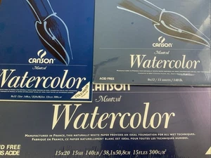 Canson Montval Watercolor Paper 140lb Cold Press 15” X 20” And 9” X 12” - Picture 1 of 5