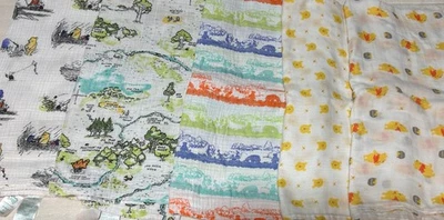 迪士尼宝贝亚丁·阿奈斯小熊维尼襁褓毯 100 英亩木质地图 5 件装! — 第 1/4 张图片