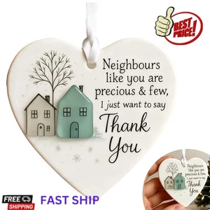 Thank You Neighbours, Heart-Shaped Sea Glass Neighbor Christmas Ornament  Hot - Bild 1 von 10