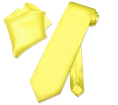 Juego de corbata y pañuelo Biagio 100 % SEDA color amarillo liso para hombre Foto 1 de 2