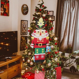 Adornos de decoración de árbol de Navidad lindo cascanueces madera manualidades para niños - Imagen 1 de 12