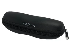 NEW Small Vogue Black Semi Hard Clamshell Eyeglasses Case With Zipper Closure - Picture 1 of 5