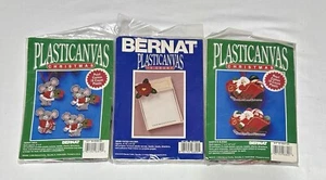 Lot Of 3 Christmas Bernat Plasticanvas Needlepoint 10 Count Kits - Picture 1 of 2