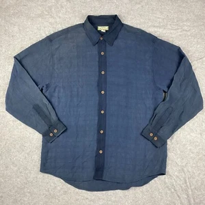 Tommy Bahama 100% Silk Long-sleeve Button up Down Shirt Coconut Buttons, Men's L - Picture 1 of 7