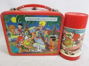 Vintage 1971 The Flintstones Pebbles & Bamm Bamm metal lunch box by Aladdin - Picture 1 of 12