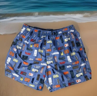 Islander Men’s Purple Hawaiian Tags Lined Drawstring Swim Trunks Size XL.   OTST - Image 1 of 4