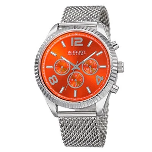 Men's August Steiner AS8196OR Two Time Zone Date Tachymeter Mesh Bracelet Watch - Picture 1 of 4