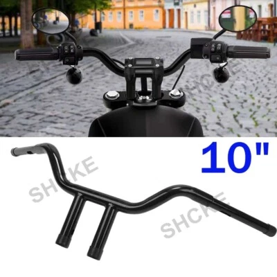Manillar de barras en T de elevación de 10" apto para Harley Sportster Dyna Low Rider Softail FLST Foto 1 de 4