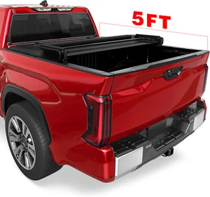5FT Soft Tri-Fold Tonneau Cover For 2020-2025 Jeep Gladiator JT Truck Bed - Picture 1 of 6
