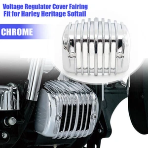 Fit For Harley Heritage Softail Motorcycle Voltage Regulator Trim Fairing chrome - Foto 1 di 16