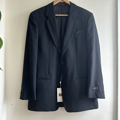 NWT MANI By Giorgio Armani Sport Coat Blazer 99% Wool Black Pinstripe 40 R - Image 1 of 4