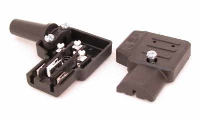 IEC Connector silver plated Flat 90 degree Martin Kaiser Right hand cable entry - Image 1 of 2