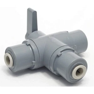 SMC 6908790 1/4" OD Push-to-Connect Series 326 3-Way PVC Ball Valve - Picture 1 of 2