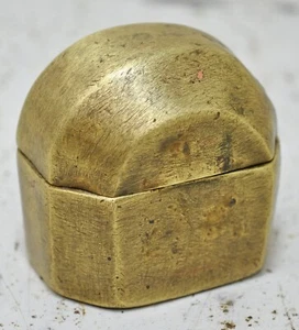 Antique Brass Small Kum Kum Powder Tika Box Original Old Hand Crafted - Picture 1 of 10