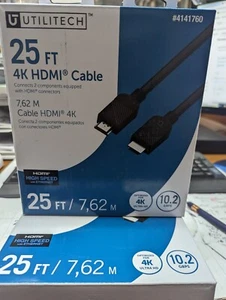 Cable HDMI Utilitech 25 pies 4K 10,2 GBPS 4141760 Ethernet de alta velocidad - Imagen 1 de 3