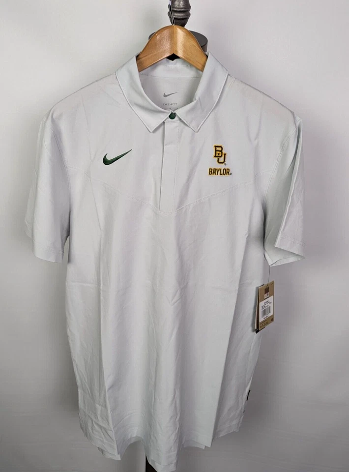 NIKE Baylor University Sz XL On Field Apparel Coach Polo Shirt Stretch