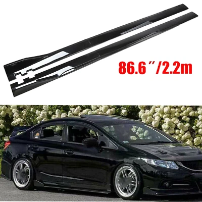 For Nissan 370Z Glossy Black 2.2m/86.6inch Side Skirt Extensions Rocker Lip - Imagem 1 de 4