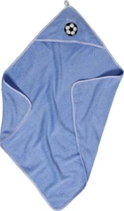 Playshoe Hooded Towel Terry Bath Towel With Hood Light Blue Ball - Picture 1 of 4