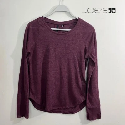 NUEVO CON ETIQUETAS Joe’s Jeans L/S Lino Camiseta S Brezo Sasafrás $99 Cuello Redondo Informal Foto 1 de 4