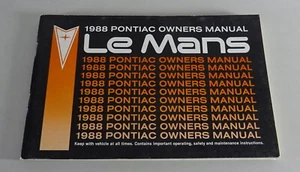 Owner ´S Manual/Manual Pontiac Le Mans De 1988 - Imagen 1 de 2